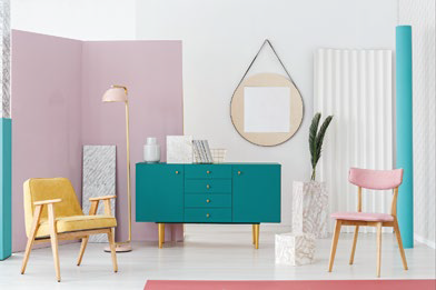 Không gian nội thất phối màu pastel