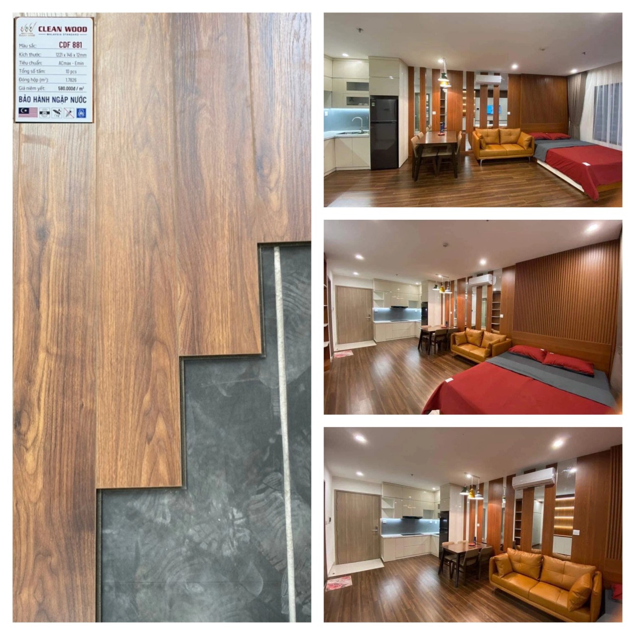 Sàn gỗ cốt đen Clean Wood – CDF881