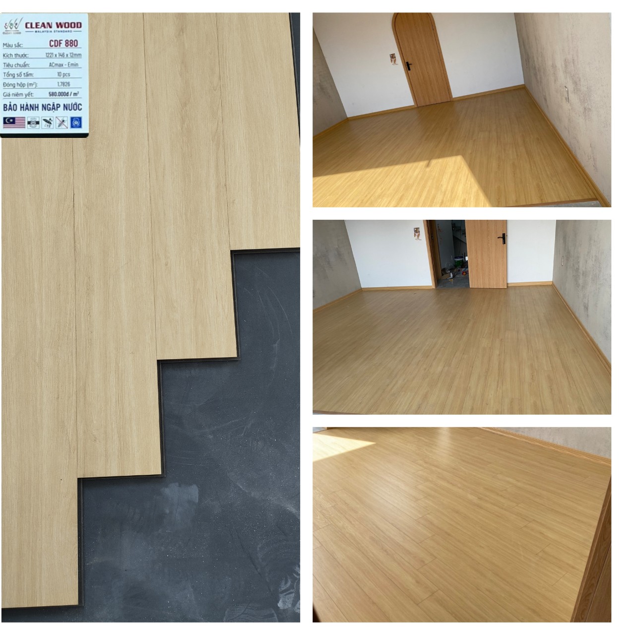 Sàn Gỗ Cốt Đen Clean Wood– CDF880